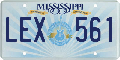 MS license plate LEX561
