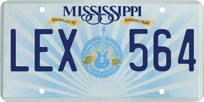MS license plate LEX564