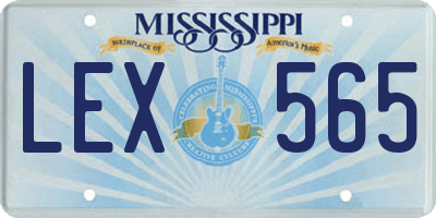 MS license plate LEX565