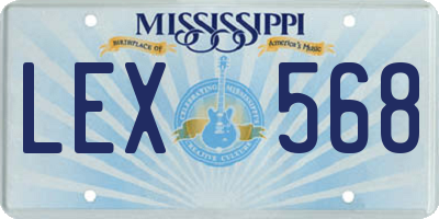MS license plate LEX568