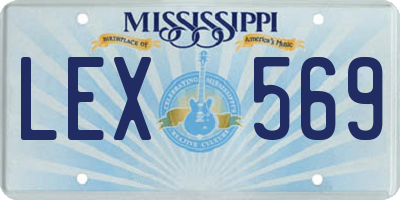 MS license plate LEX569