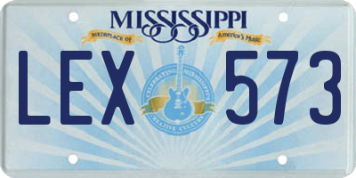 MS license plate LEX573
