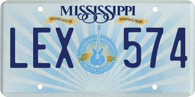 MS license plate LEX574