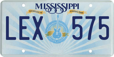 MS license plate LEX575