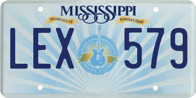 MS license plate LEX579