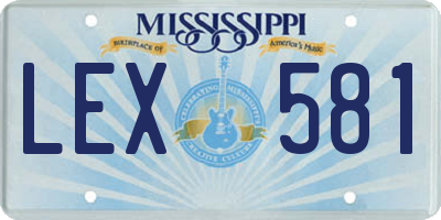 MS license plate LEX581