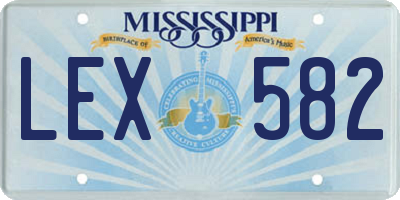 MS license plate LEX582