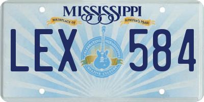 MS license plate LEX584