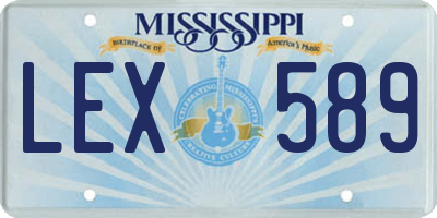 MS license plate LEX589