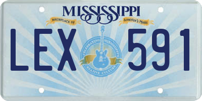 MS license plate LEX591