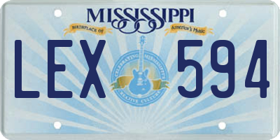 MS license plate LEX594