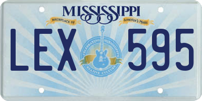 MS license plate LEX595