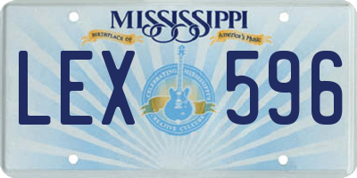 MS license plate LEX596