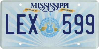 MS license plate LEX599