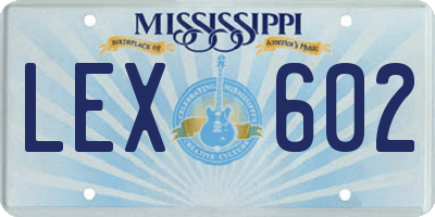 MS license plate LEX602