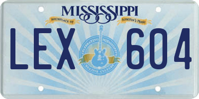 MS license plate LEX604