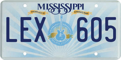 MS license plate LEX605