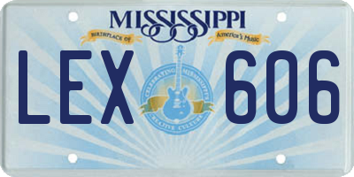 MS license plate LEX606