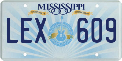 MS license plate LEX609