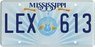 MS license plate LEX613