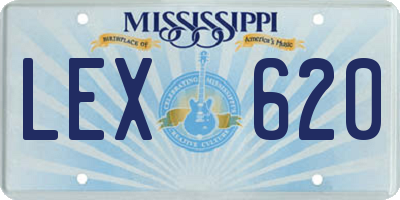 MS license plate LEX620