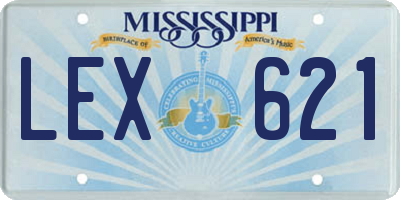 MS license plate LEX621
