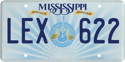MS license plate LEX622