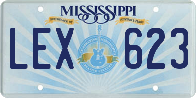 MS license plate LEX623