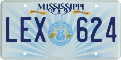 MS license plate LEX624