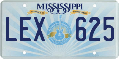 MS license plate LEX625