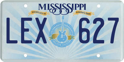 MS license plate LEX627