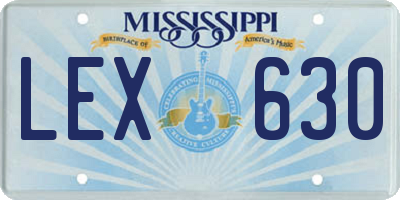 MS license plate LEX630
