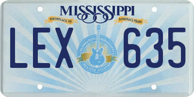 MS license plate LEX635