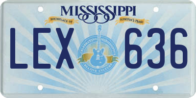 MS license plate LEX636