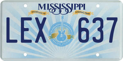 MS license plate LEX637