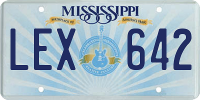 MS license plate LEX642