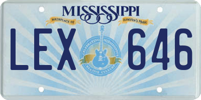 MS license plate LEX646