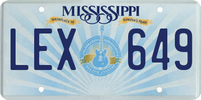 MS license plate LEX649