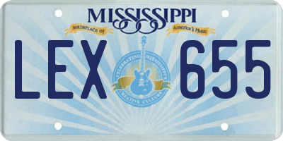 MS license plate LEX655