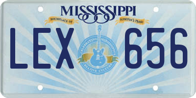 MS license plate LEX656