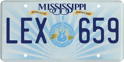 MS license plate LEX659