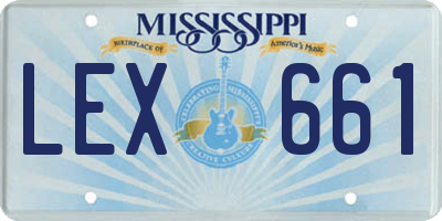 MS license plate LEX661