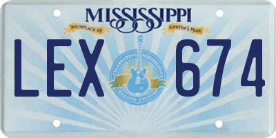MS license plate LEX674