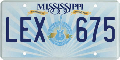 MS license plate LEX675