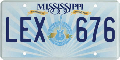 MS license plate LEX676