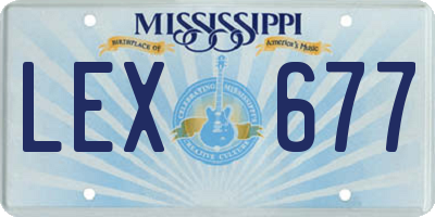 MS license plate LEX677