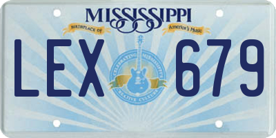 MS license plate LEX679