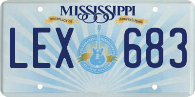 MS license plate LEX683
