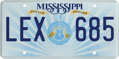 MS license plate LEX685