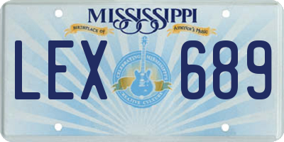 MS license plate LEX689